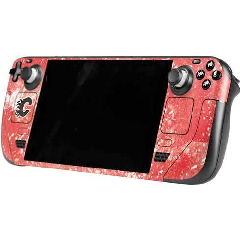 NHL Calgary Flames Frozen Steam Deck Handheld Gaming Computer Skin